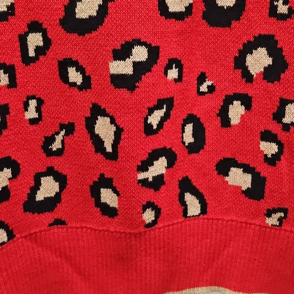 Charter Club Red Leopard Print Sweater - Picture 5 of 12